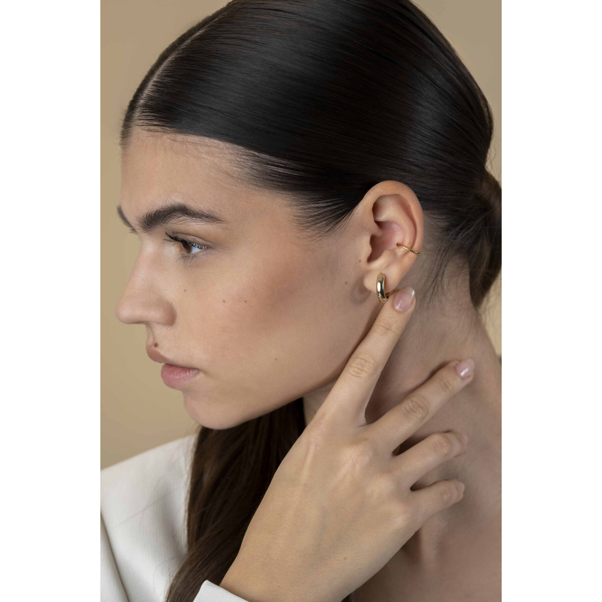 Zinzi ZIO-CUFF3G goudkleurige open cirkel earcuffs 1.3 mm breed - Diameter 12.5 mm