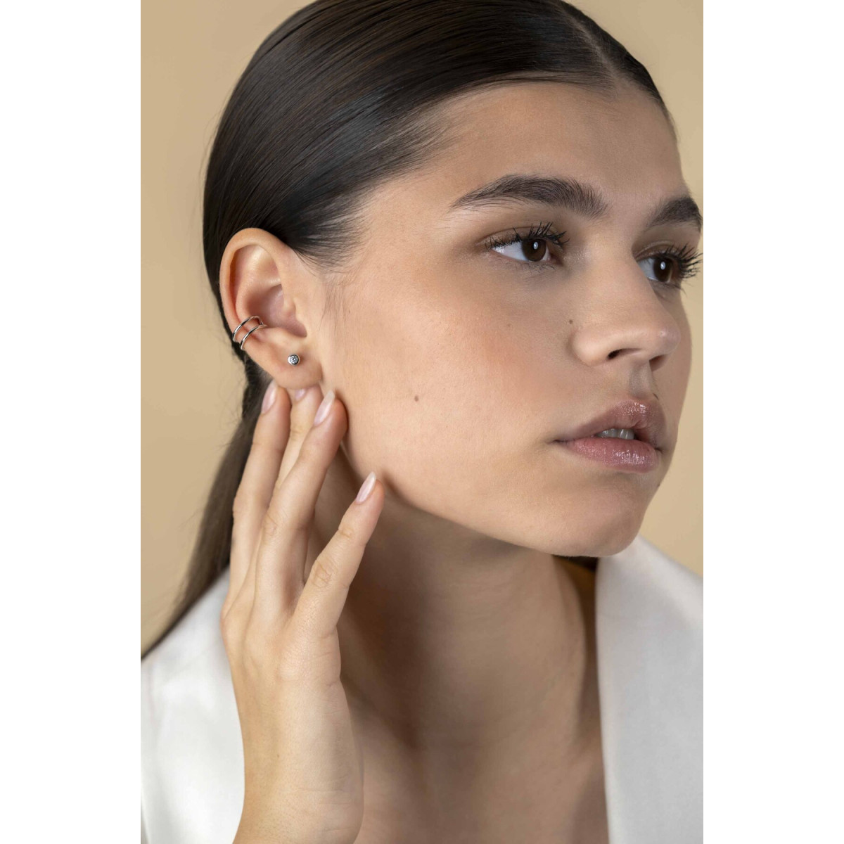 Zinzi ZIO-CUFF4 zilveren earcuff 5.5 mm breed - Diameter 12.5 mm