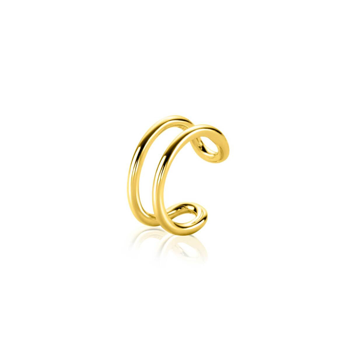 Zinzi ZIO-CUFF4G goudkleurige dubbele cirkel earcuffs 5.5 mm breed - Diameter 12.5 mm