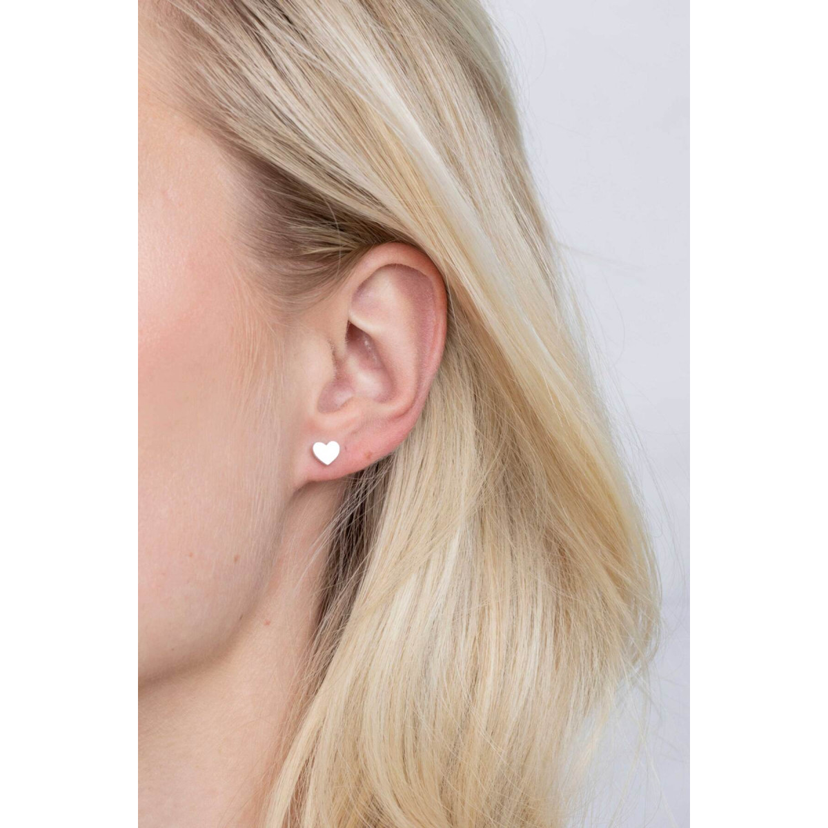 Zinzi ZIO1378 925 zilveren hartvormige oorknopjes glanzend 6.5 mm doorsnede