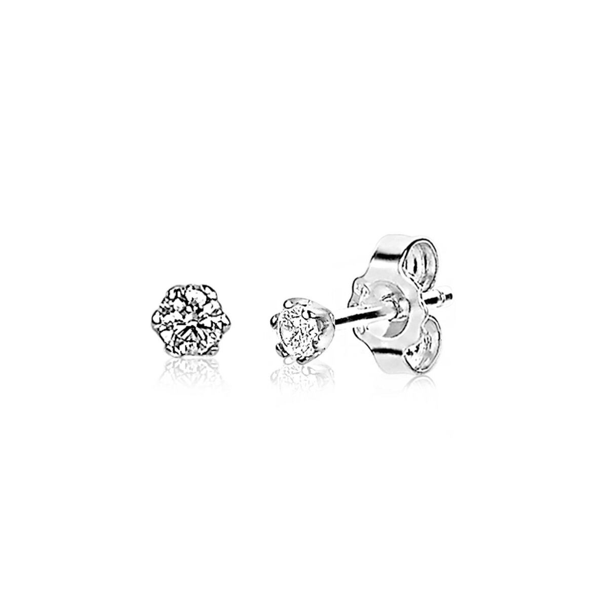 Zinzi ZIO1983 zilveren oorknopjes met zirkonia stenen - Diameter 3.5 mm