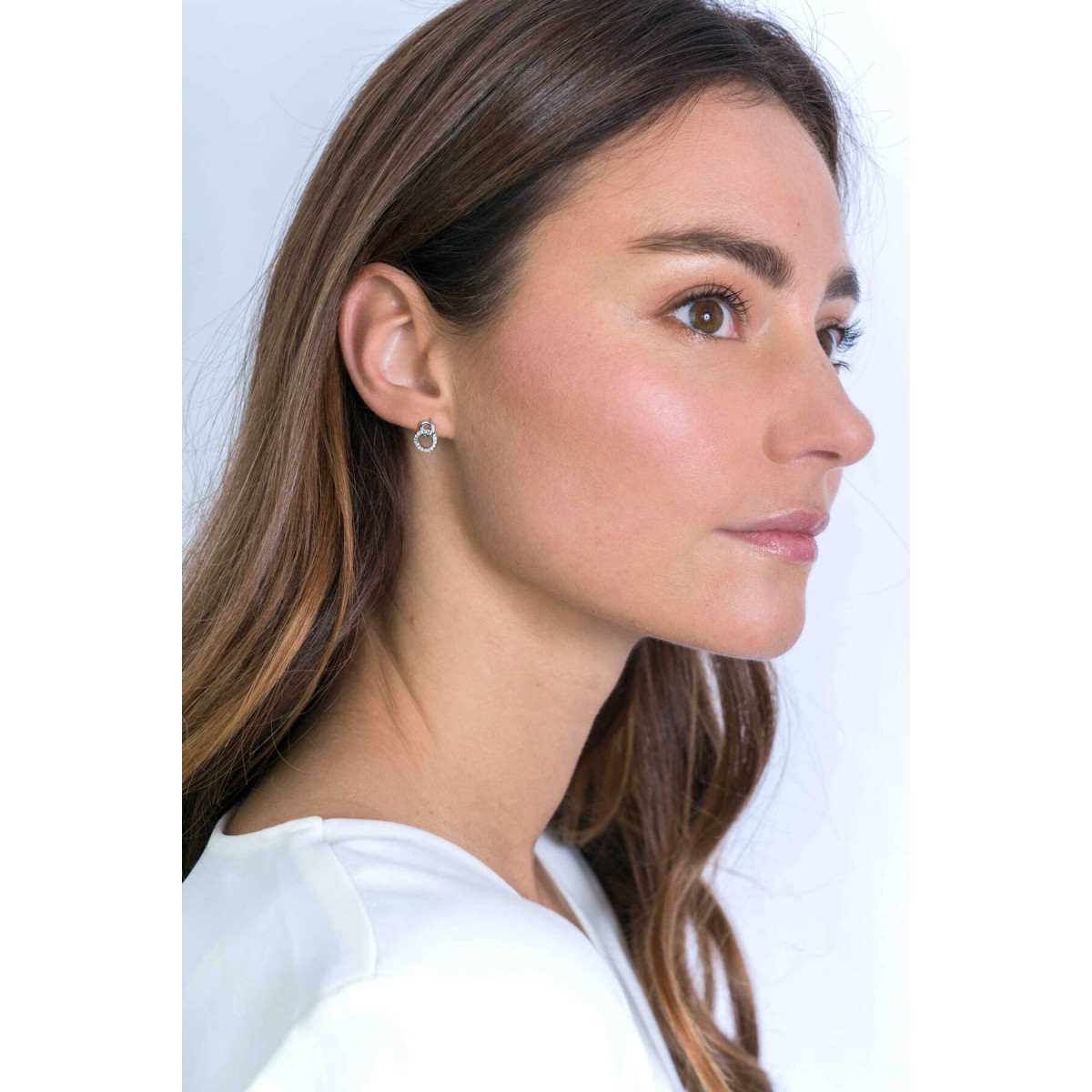 Zinzi ZIO2045 zilveren oorstekers met zirkonia bolletje 8.1 mm breed - Hoogte 11 mm