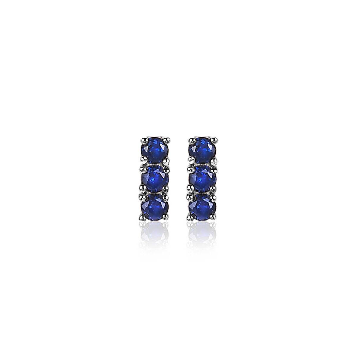 Zinzi ZIO2127B zilveren oorstekers met blauwe zirkonia 2.9 mm breed - Hoogte 8 mm