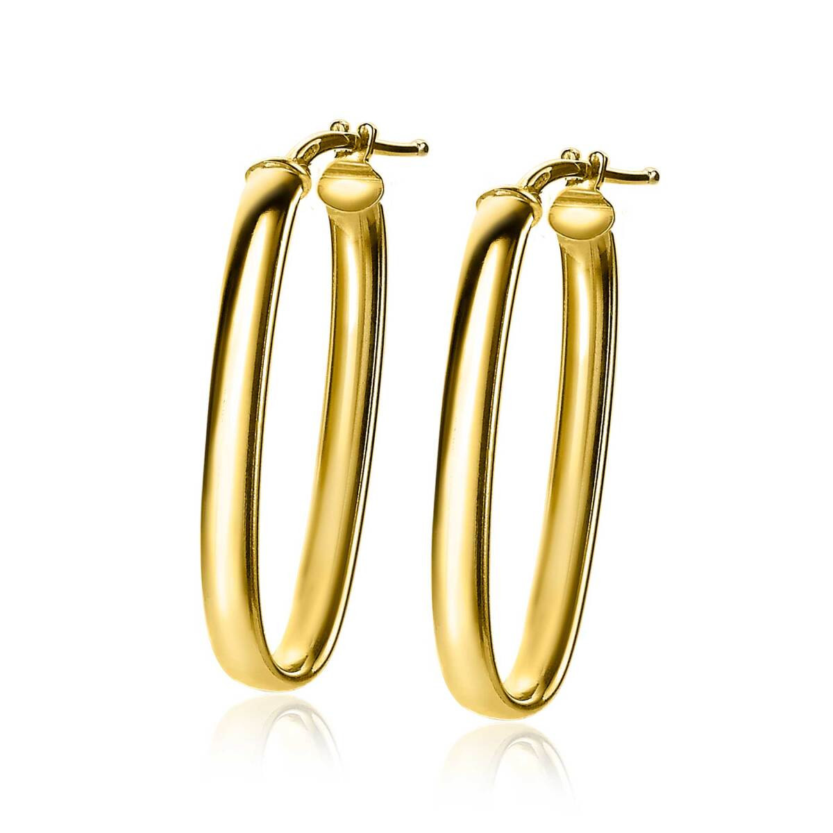 Zinzi ZIO2164G goudkleurige ovale oorringen glanzend 17 mm breed - Hoogte 35 mm