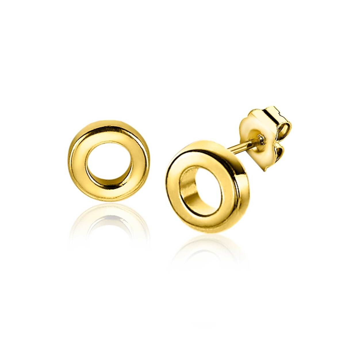 Zinzi ZIO2168G goudkleurige glanzende oorknopjes met ronde vorm 5 mm diameter