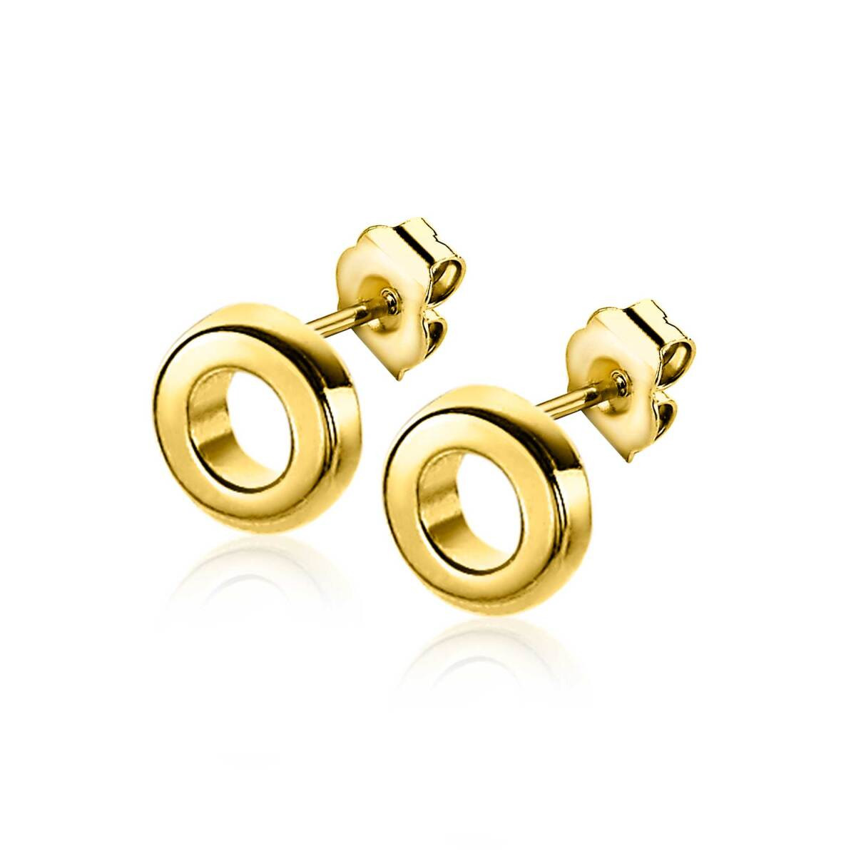 Zinzi ZIO2168G goudkleurige glanzende oorknopjes met ronde vorm 5 mm diameter