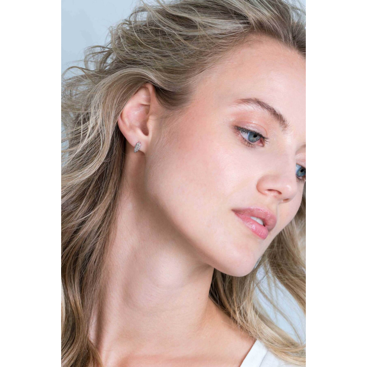 Zinzi ZIO2212 zilveren veer oorknopjes 3.7 mm breed - Hoogte 10 mm