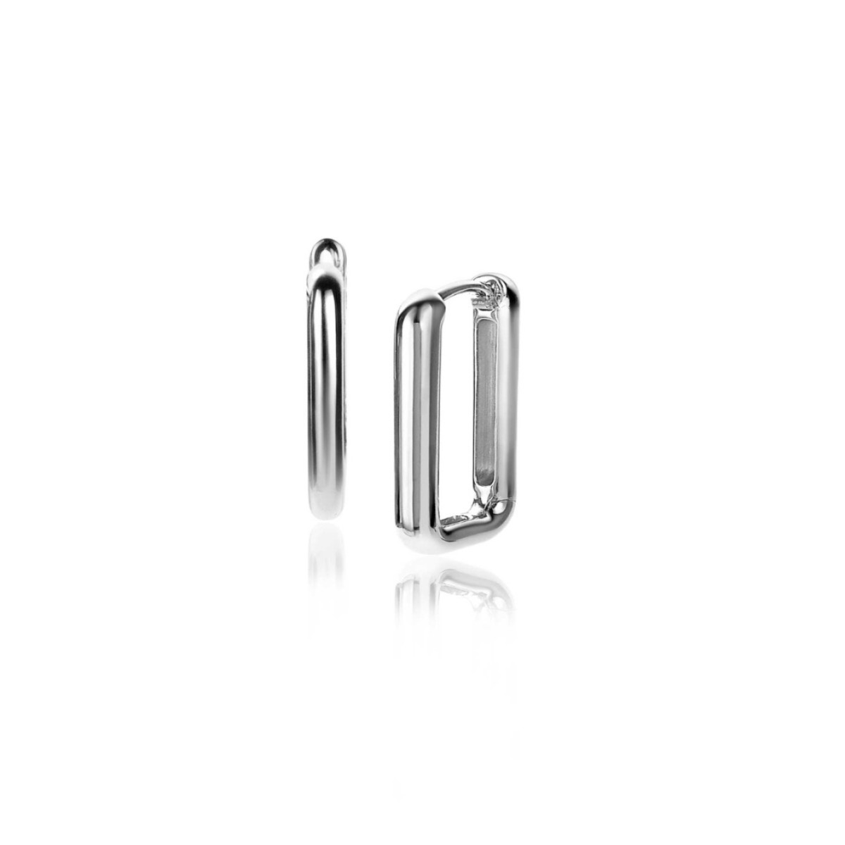 Zinzi ZIO2221 zilveren klapoorringen rechthoek 2 mm breed - Hoogte 15 mm
