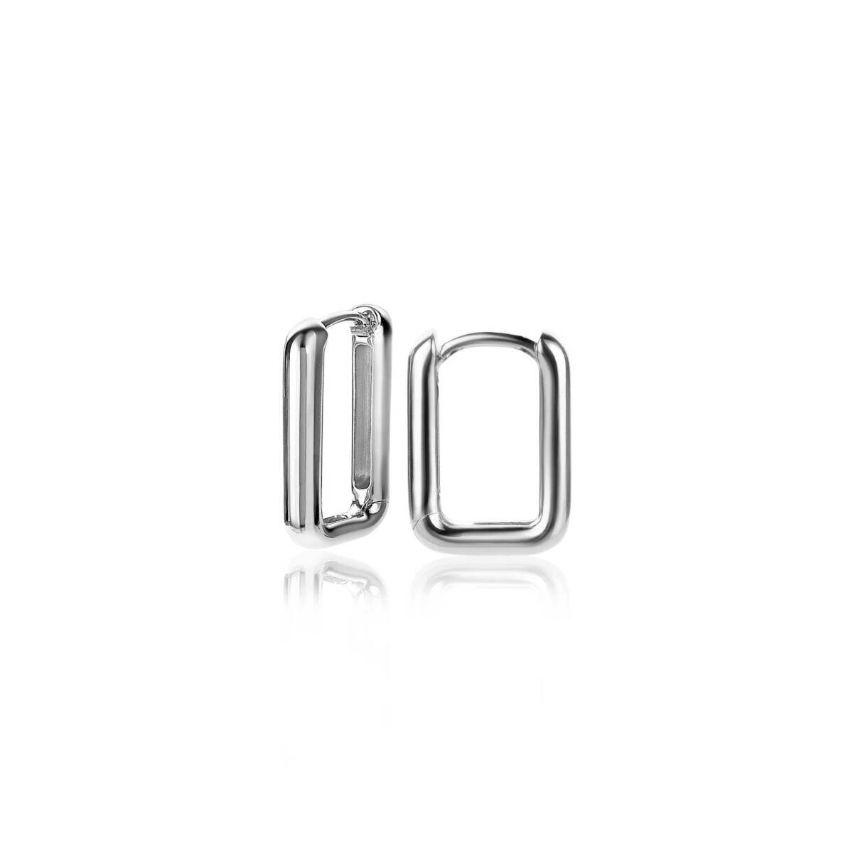 Zinzi ZIO2221 zilveren klapoorringen rechthoek 2 mm breed - Hoogte 15 mm
