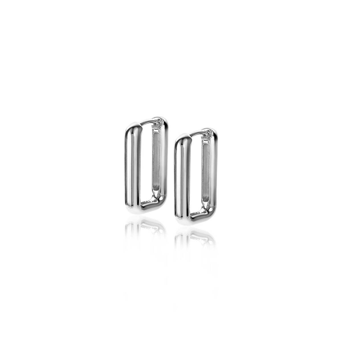 Zinzi ZIO2221 zilveren klapoorringen rechthoek 2 mm breed - Hoogte 15 mm