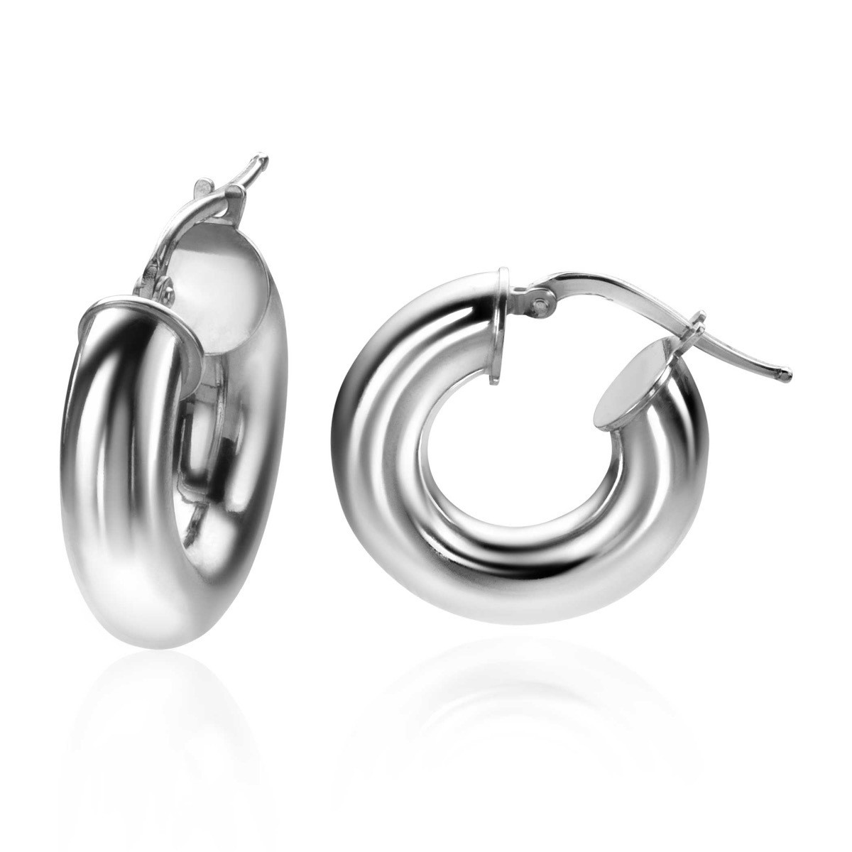 Zinzi ZIO2277 zilveren oorringen ronde vorm 5 mm breed - Diameter 22 mm