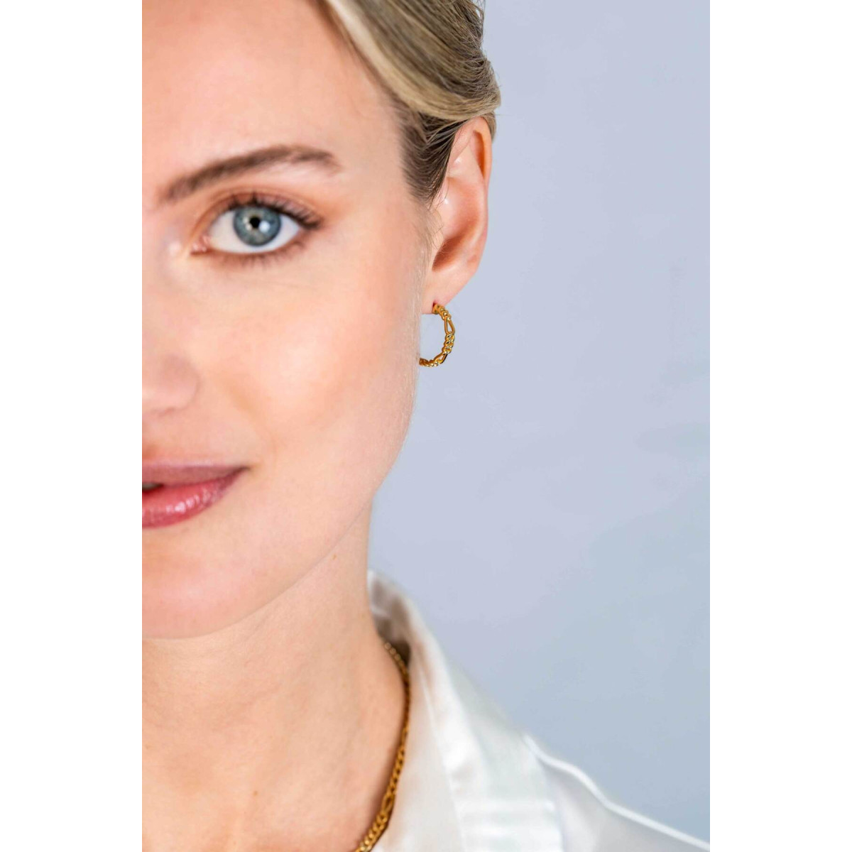 Zinzi ZIO2291G goudkleurige schakeloorbellen met cirkel 3 mm breed - Diameter 17 mm