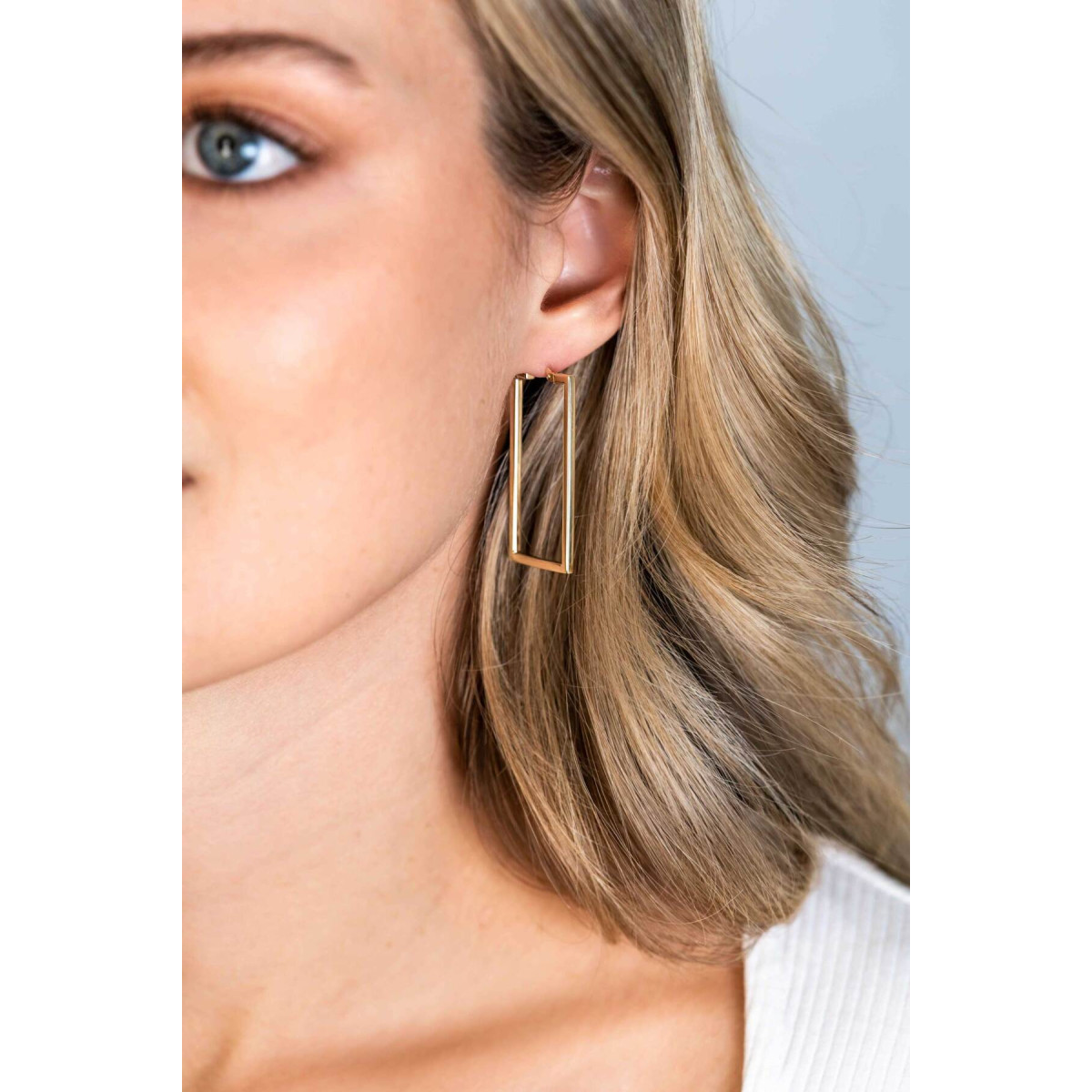 Zinzi ZIO2337LG gold plated rechthoek 2 mm breed - Hoogte 40 mm