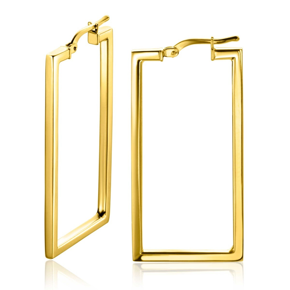 Zinzi ZIO2337LG gold plated rechthoek 2 mm breed - Hoogte 40 mm