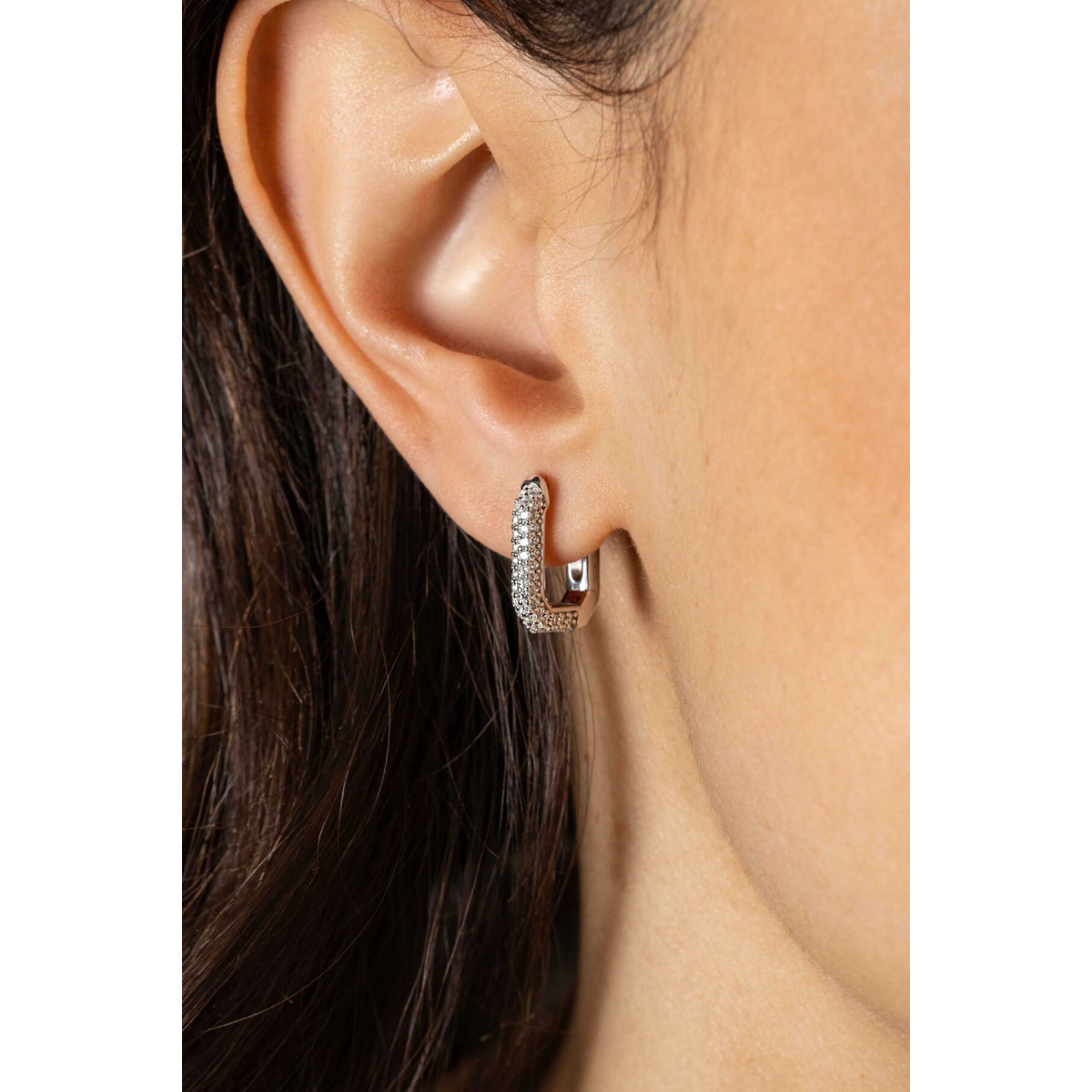 Zinzi ZIO2495Z zilveren oorringen met briljant geslepen zirkonia 3 mm breed - Diameter 16 mm