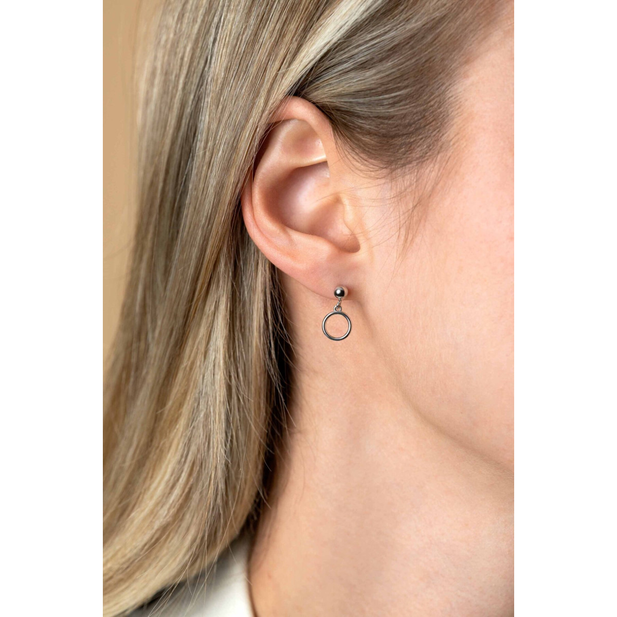 Zinzi ZIO2523 zilveren oorhangers met bolletje 8 mm breed - Hoogte 15 mm