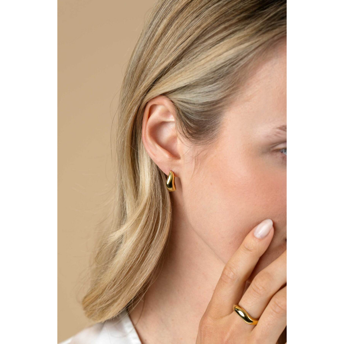 Zinzi ZIO2609G gold plated oorringen goudkleurig 6.5 mm breed - Diameter 15 mm