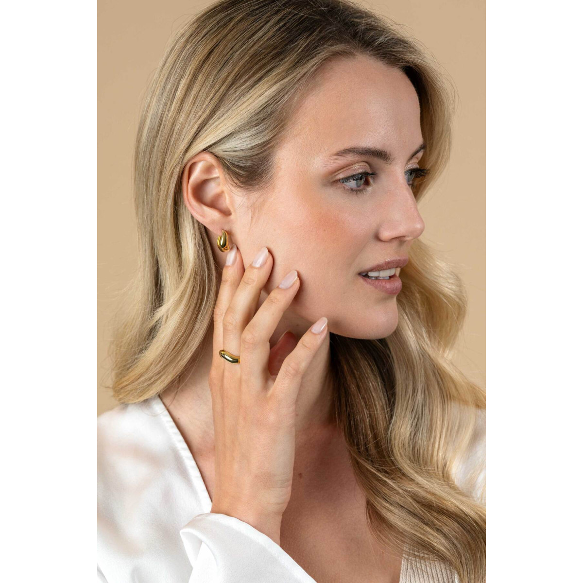Zinzi ZIO2609G gold plated oorringen goudkleurig 6.5 mm breed - Diameter 15 mm