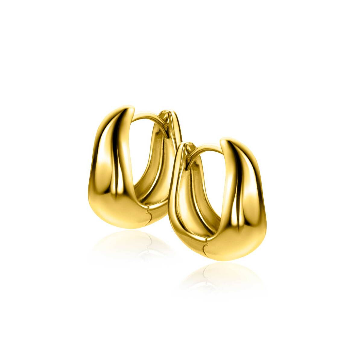 Zinzi ZIO2609G gold plated oorringen goudkleurig 6.5 mm breed - Diameter 15 mm