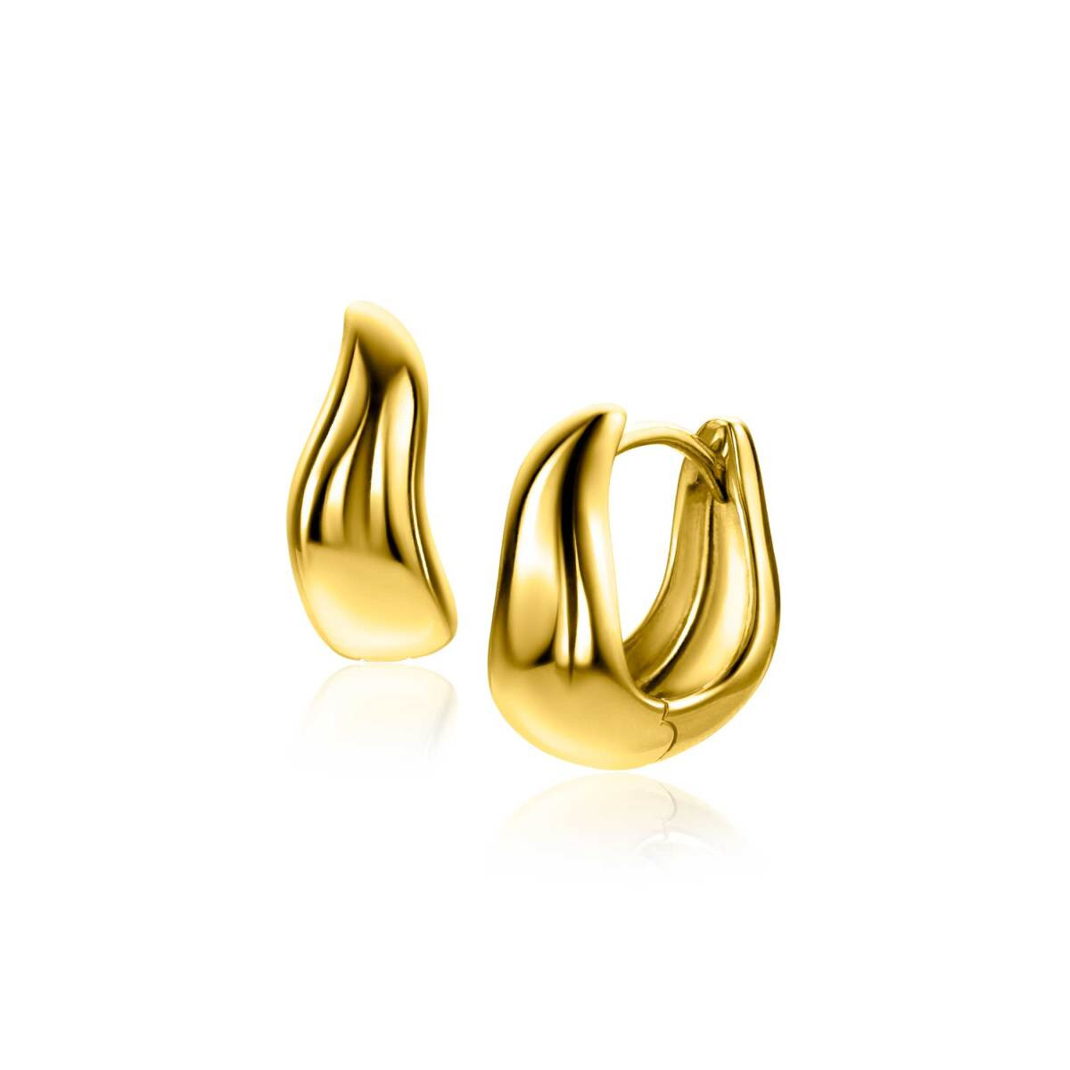 Zinzi ZIO2609G gold plated oorringen goudkleurig 6.5 mm breed - Diameter 15 mm