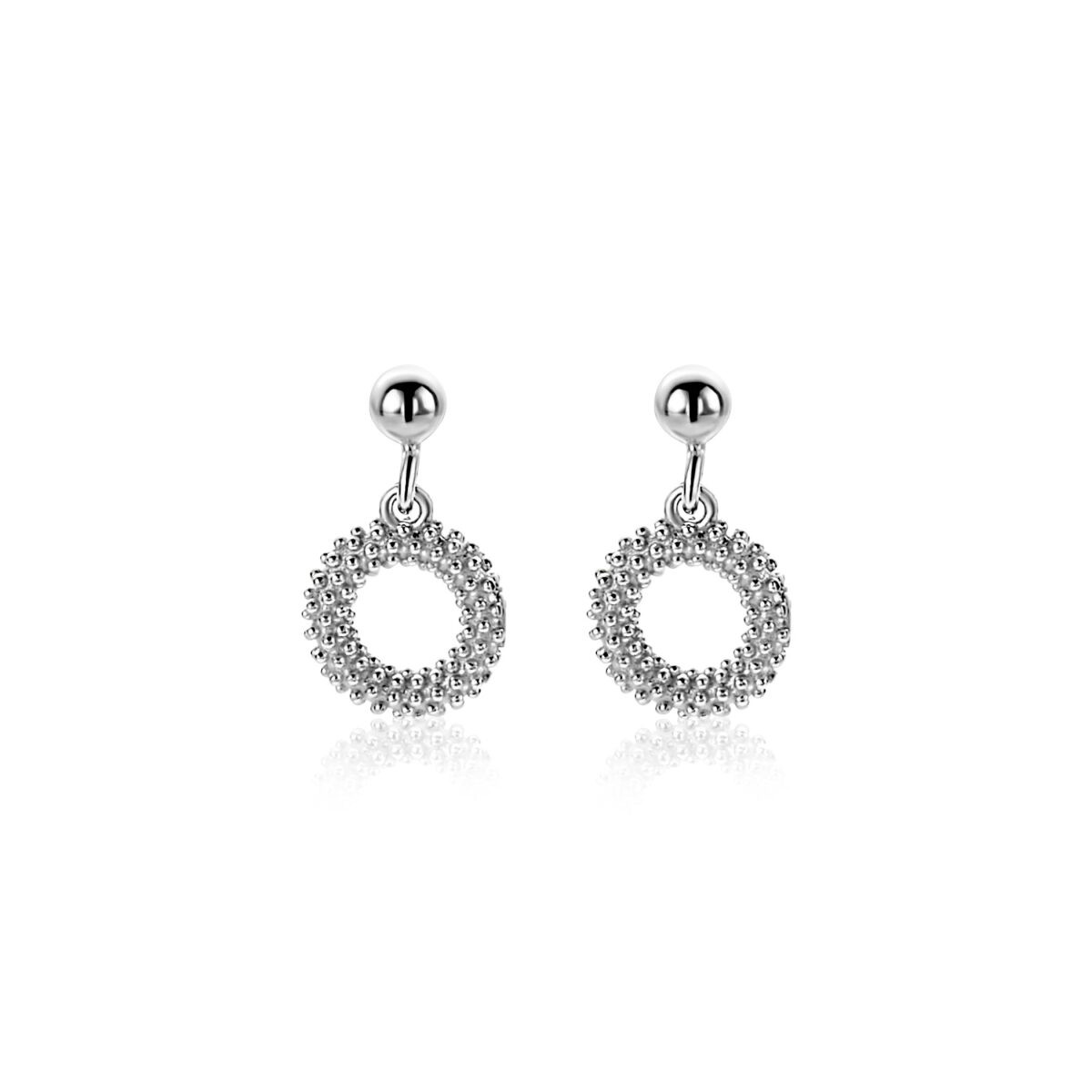Zinzi ZIO2704 zilveren oorhangers met bolletje 8.5 mm breed - Hoogte 14 mm