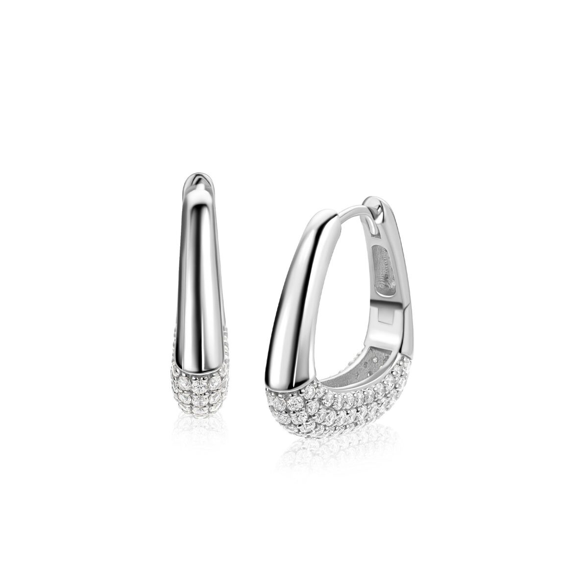 Zinzi ZIO2806 zilveren oorringen met zirkonia 3 mm breed - Diameter 21 mm