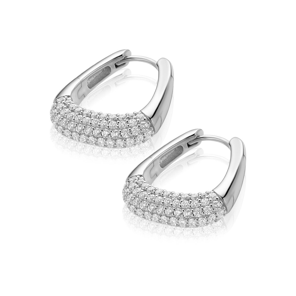Zinzi ZIO2806 zilveren oorringen met zirkonia 3 mm breed - Diameter 21 mm