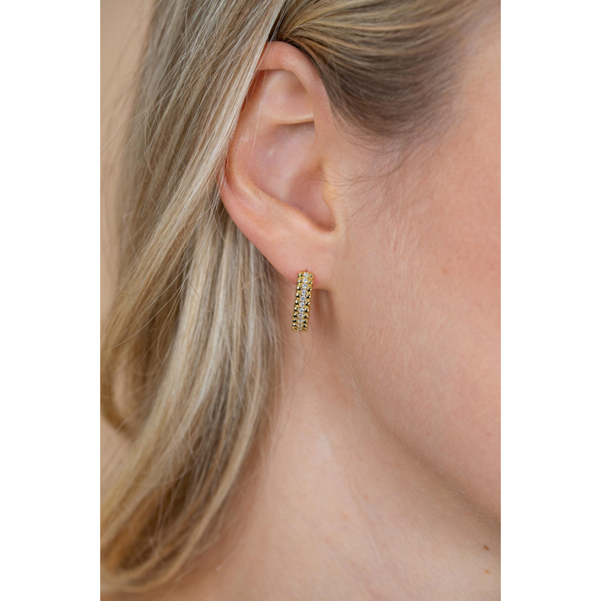 Zinzi ZIO2834Y goudkleurige klapoorringen zirkonia 2.6 mm breed - Diameter 16.5 mm