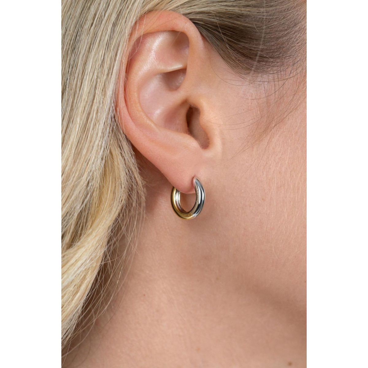 Zinzi ZIO2836 zilveren en gold plated oorringen rond 3 mm breed - Diameter 15 mm