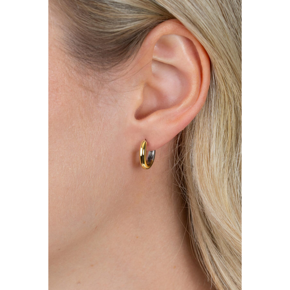 Zinzi ZIO2836 zilveren en gold plated oorringen rond 3 mm breed - Diameter 15 mm