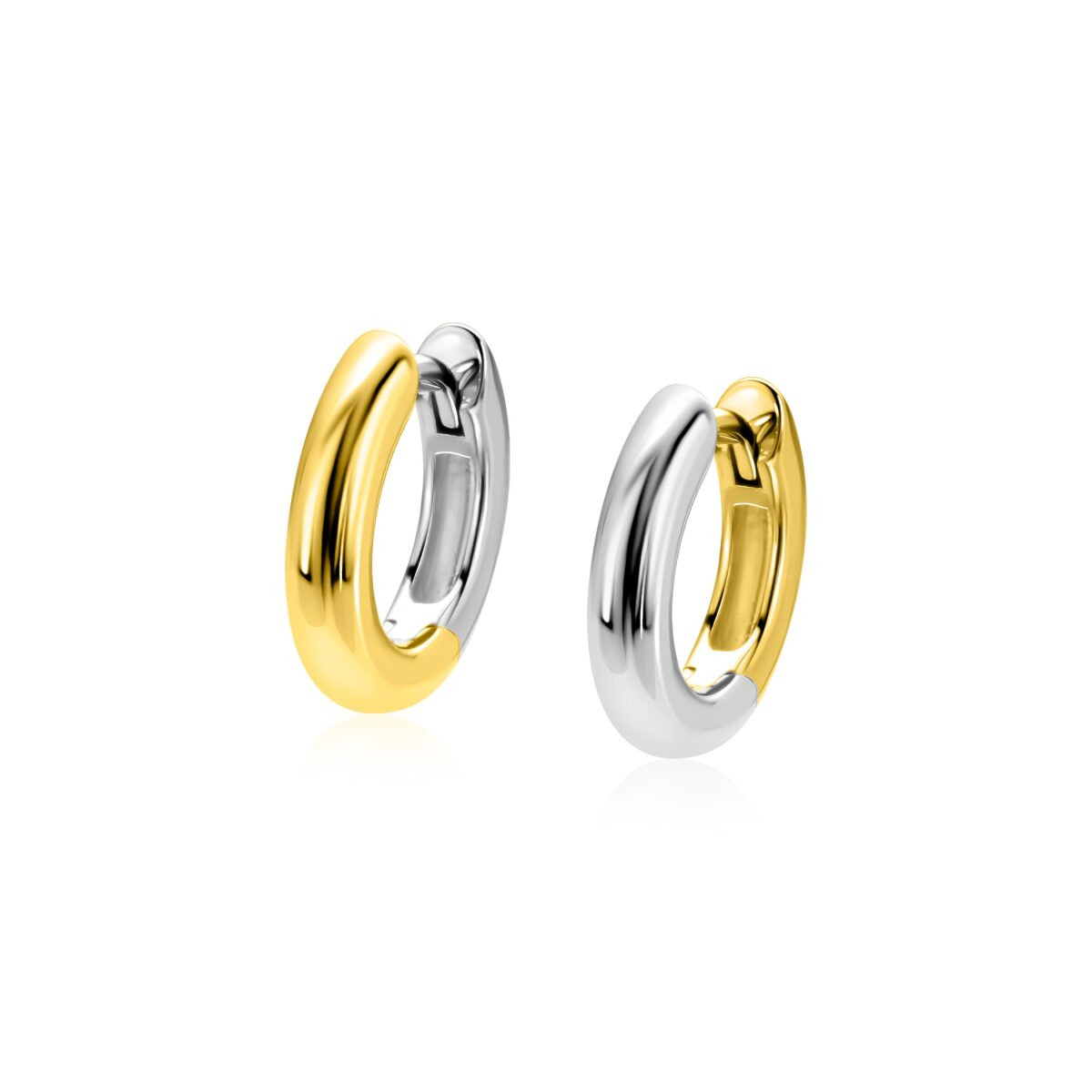 Zinzi ZIO2836 zilveren en gold plated oorringen rond 3 mm breed - Diameter 15 mm