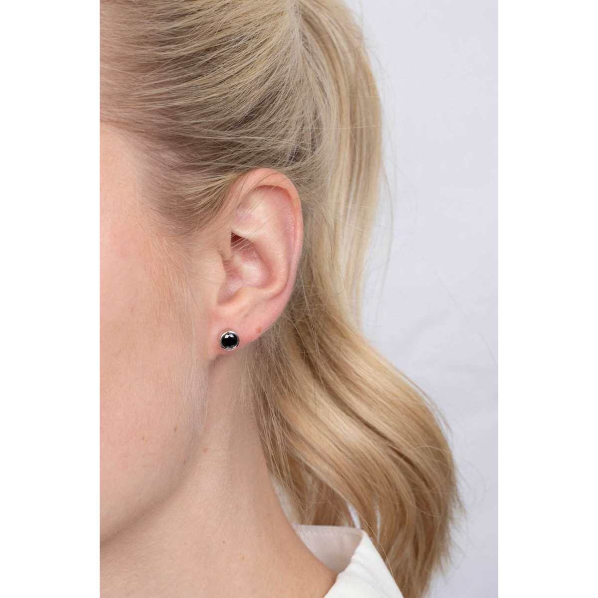 Zinzi ZIO322Z zilveren oorknopjes met zwarte zirkonia - Diameter 6 mm