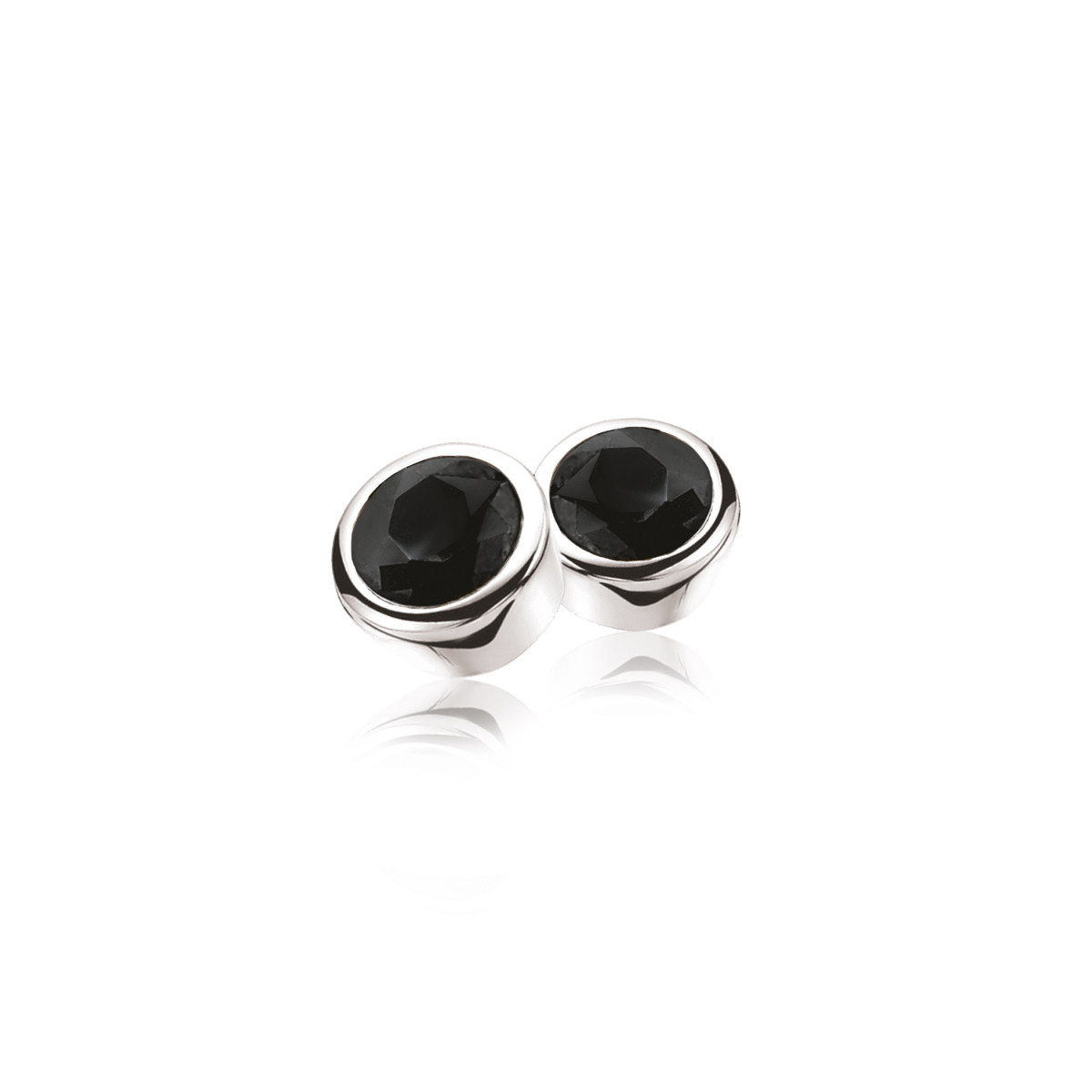 Zinzi ZIO322Z zilveren oorknopjes met zwarte zirkonia - Diameter 6 mm