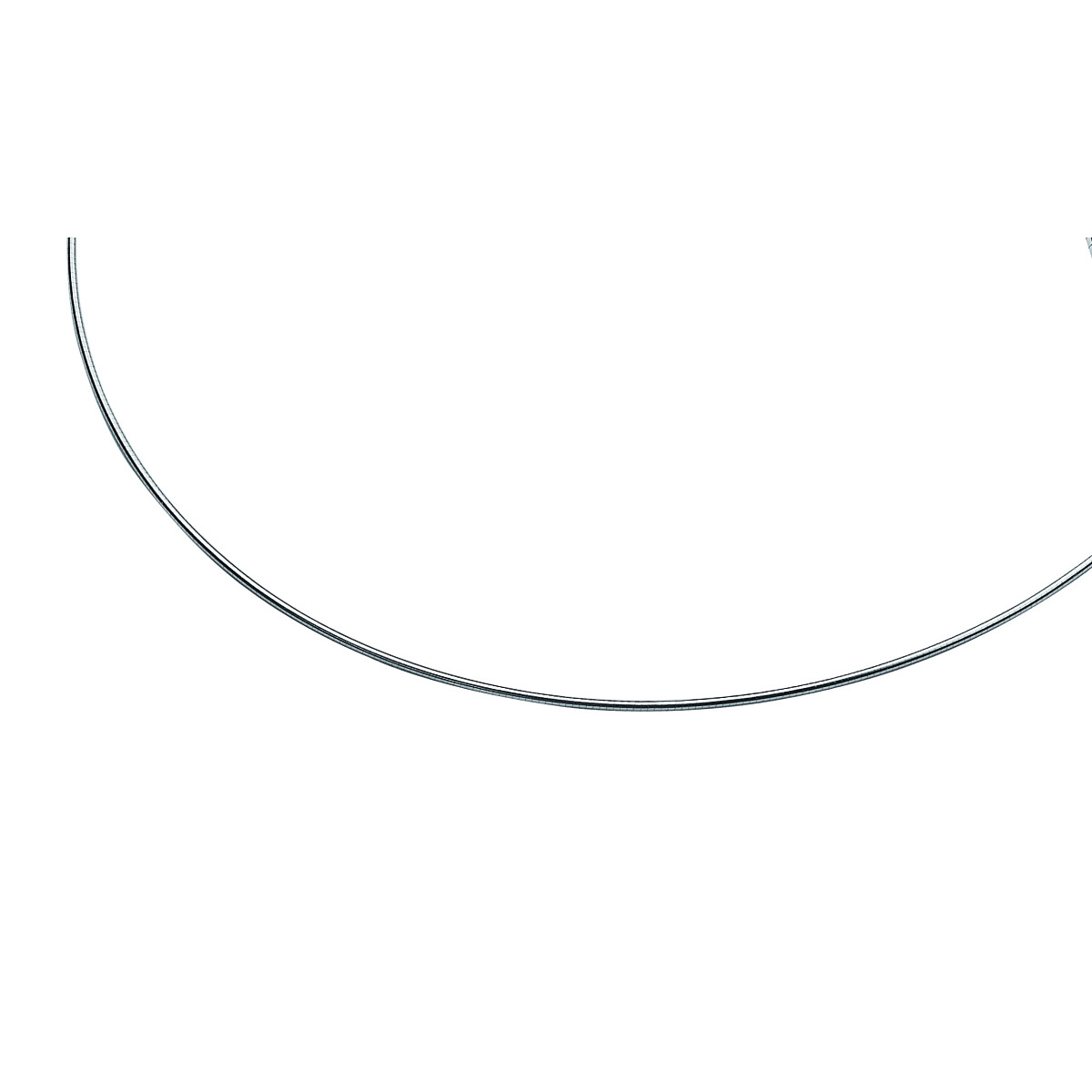 Zinzi ZIOM1-48 zilveren omega schakelketting 1 mm breed - Lengte 48 cm