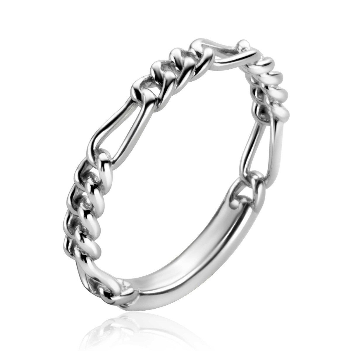Zinzi ZIR2291 zilveren aanschuifring met figaroschakel 3 mm breed