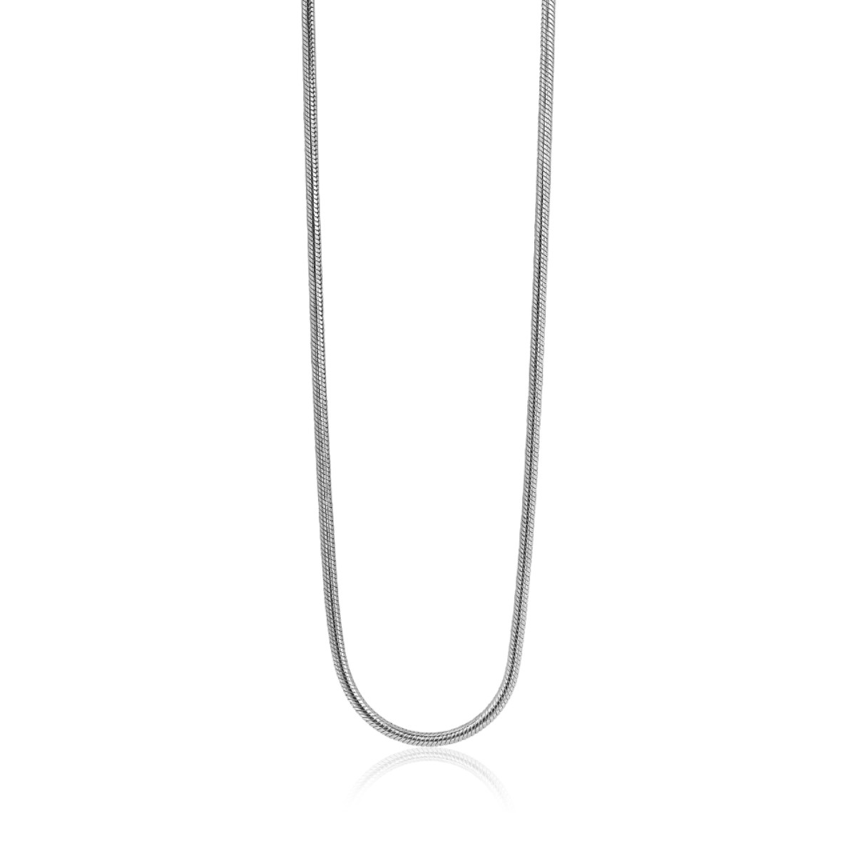 Zinzi ZISL15-45 zilveren slangen schakelketting glanzend 1.5 mm breed - Lengte 45 cm
