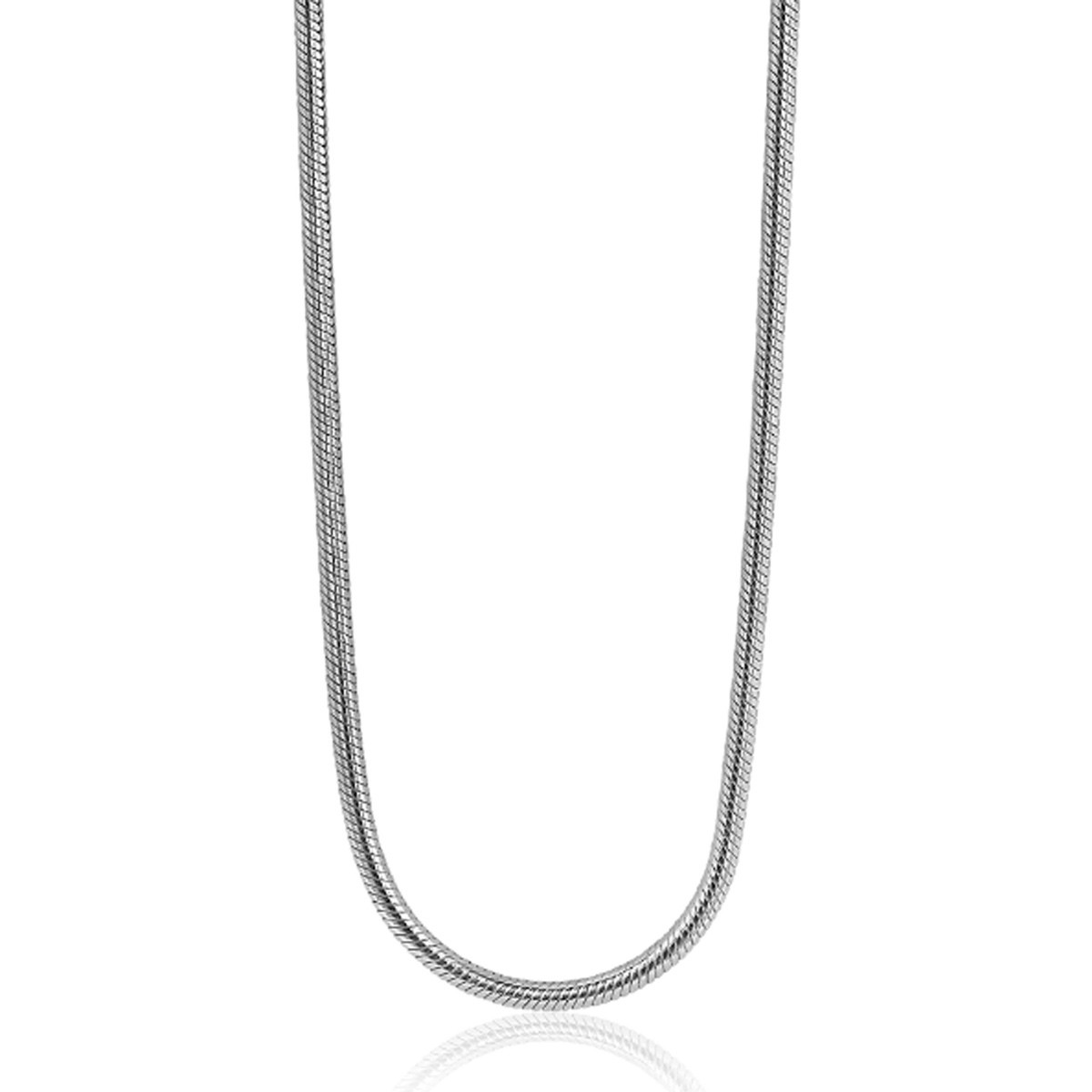 Zinzi ZISL15-45 zilveren slangen schakelketting glanzend 1.5 mm breed - Lengte 45 cm