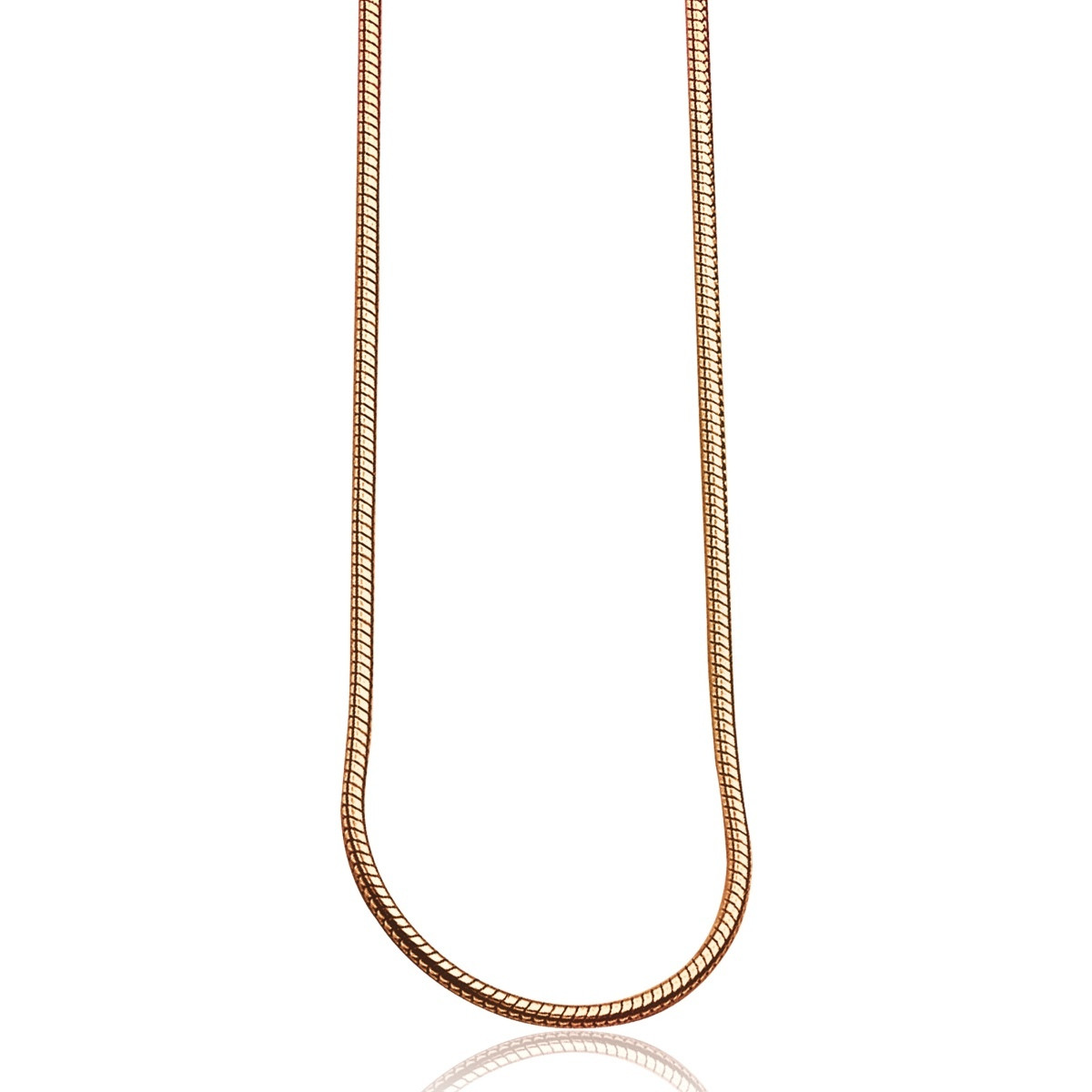 Zinzi ZISL45R rosékleurige slangen schakelketting gold plated 1 mm breed - Lengte 45 cm