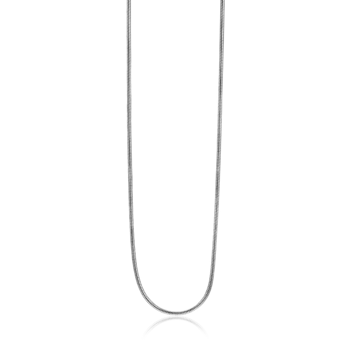 Zinzi ZISL50 zilveren slangen schakelketting gerhodineerd 1 mm breed - Lengte 50 cm