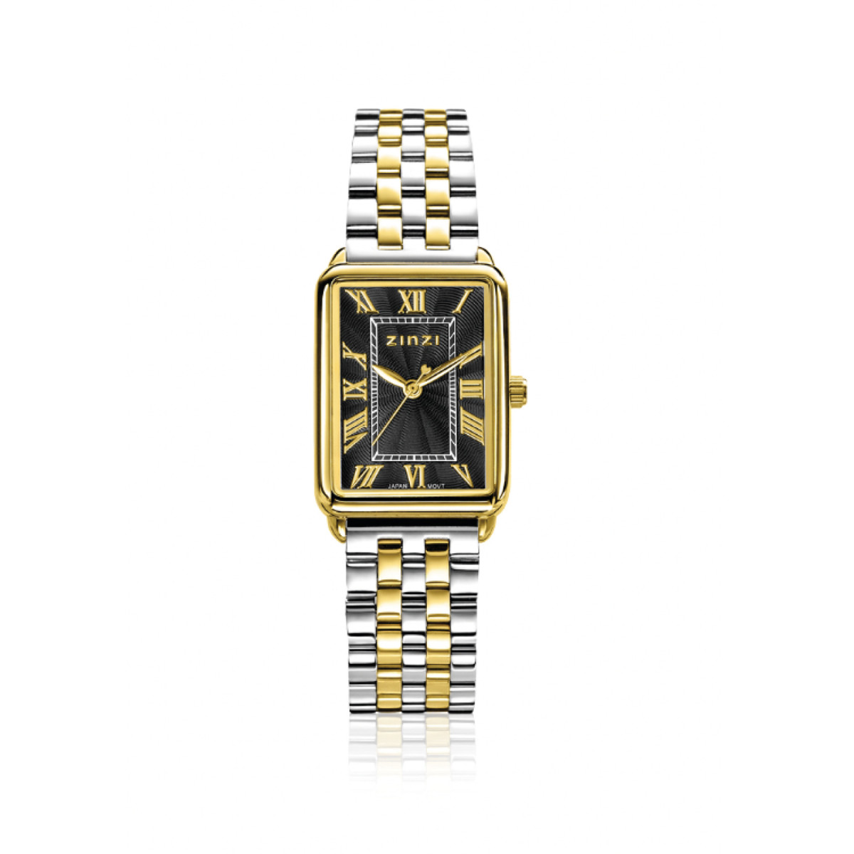 Zinzi ZIW1943 bicolor quartz horloge met rechthoekige kast en Romeinse cijfers