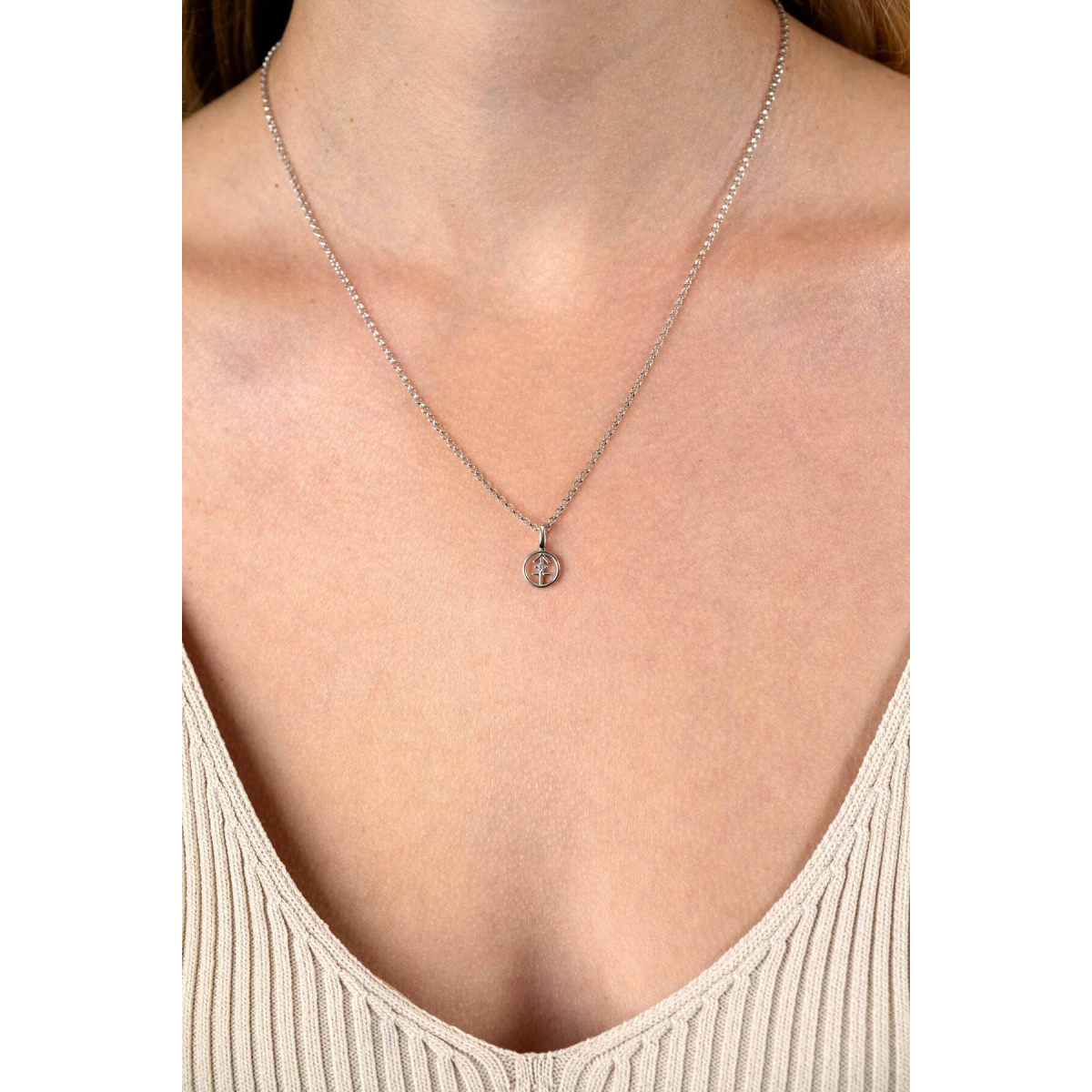 Zinzi Zodiac ZIH zilveren hanger met sterrenbeeld symbool en zirkonia - Hoogte 14.5 mm