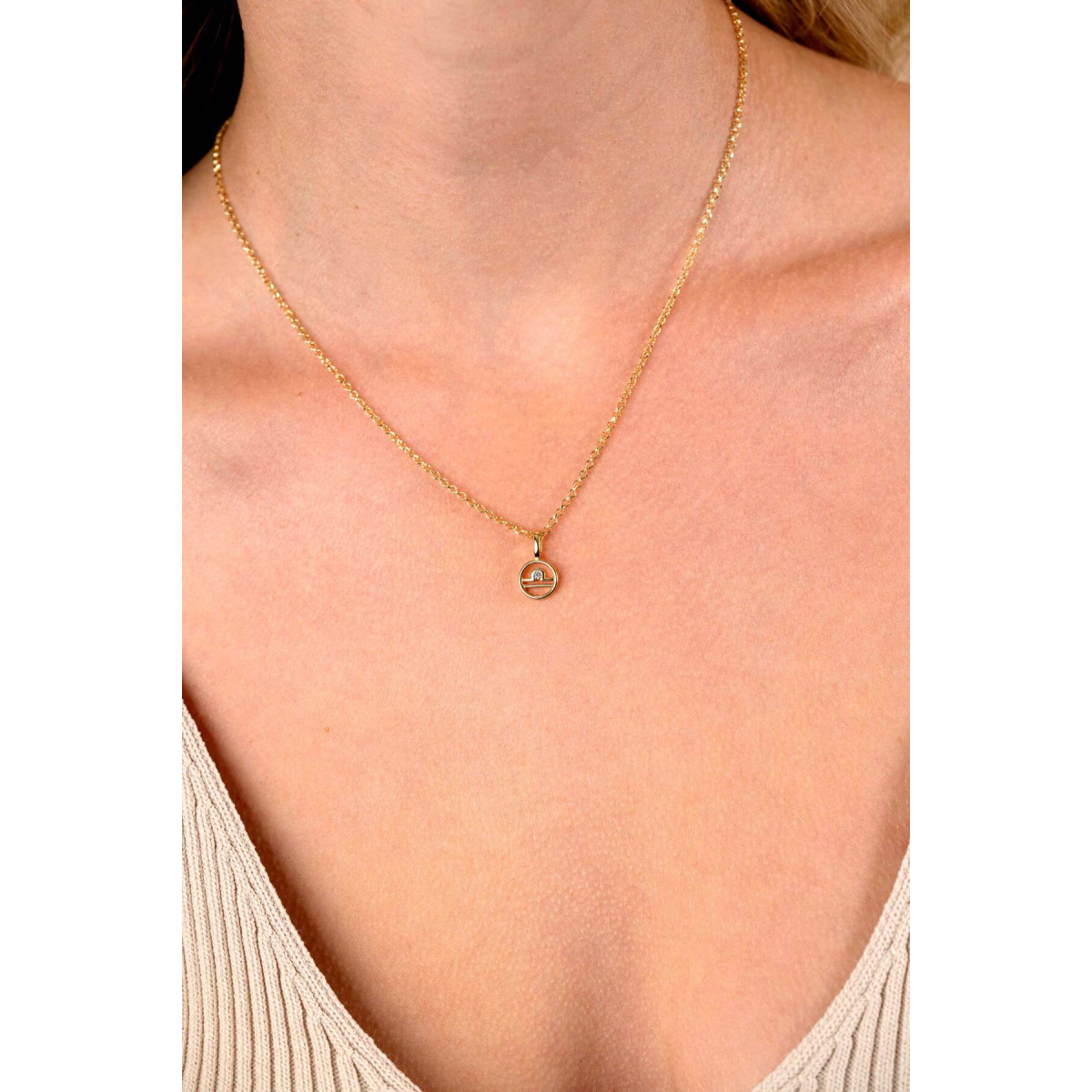 Zinzi Zodiac ZIHY-BOO hanger Boogschutter gold plated met zirkonia - Hoogte 14.5 mm
