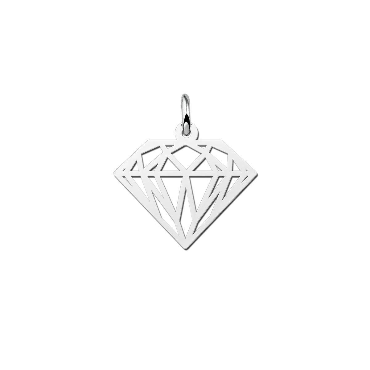 Geometrische hanger van zilver diamant