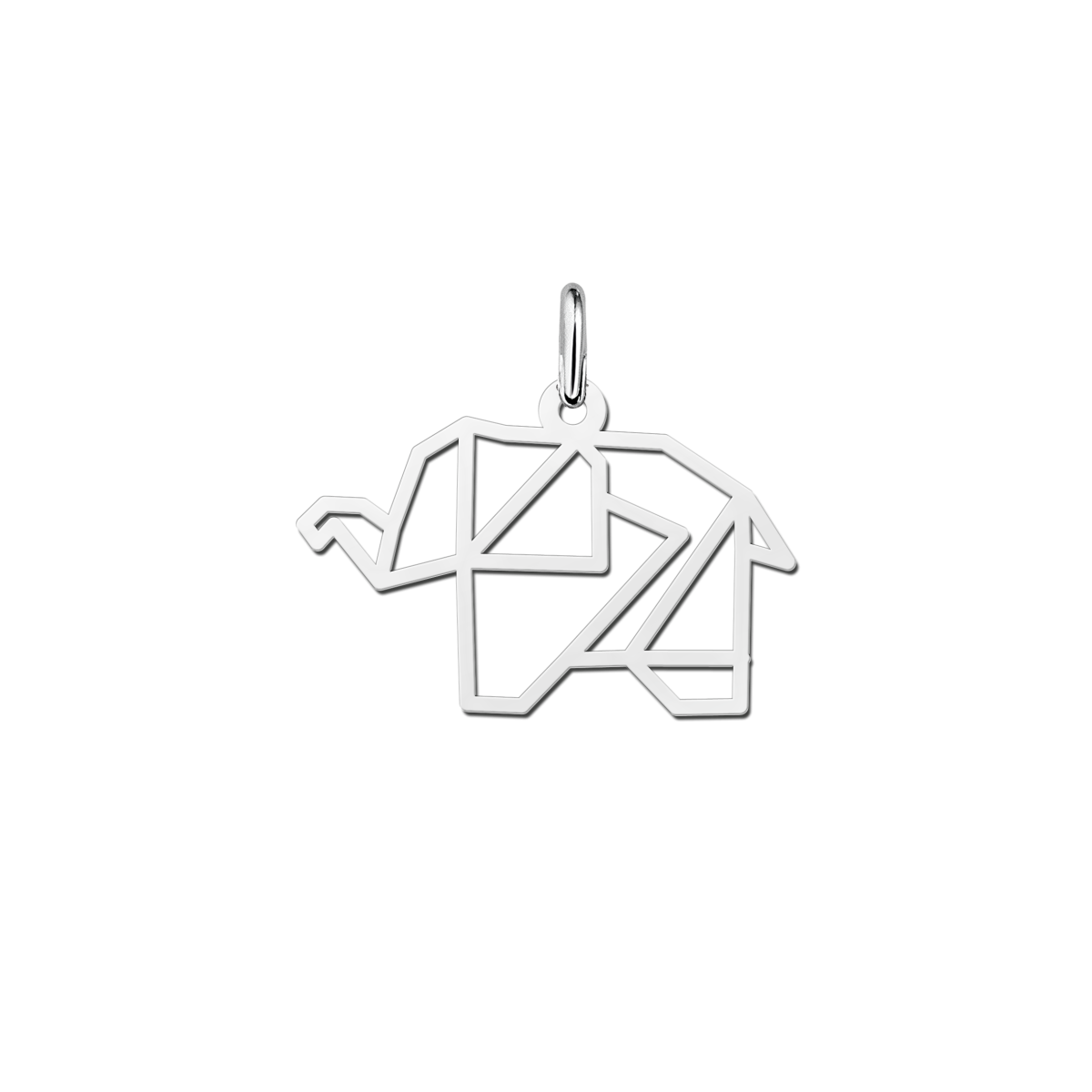 Geometrische hanger van zilver olifant