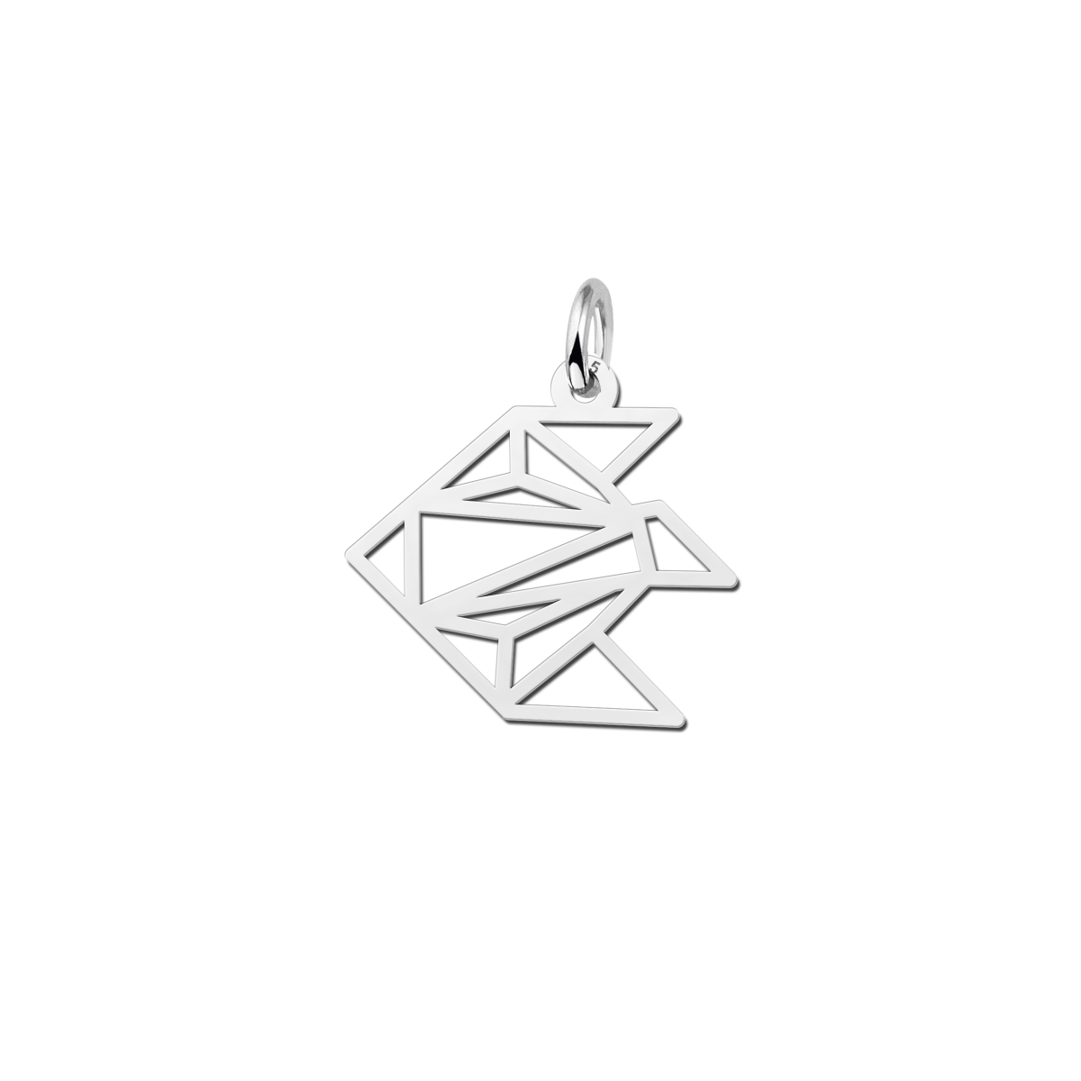 Geometrische hanger van zilver vis
