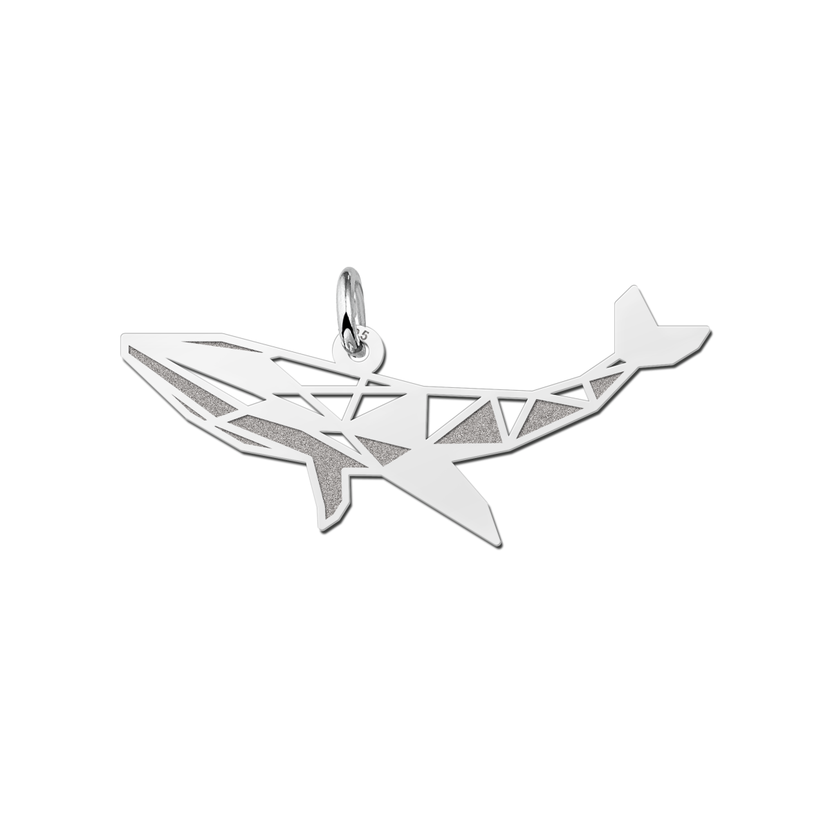 Geometrische hanger van zilver walvis