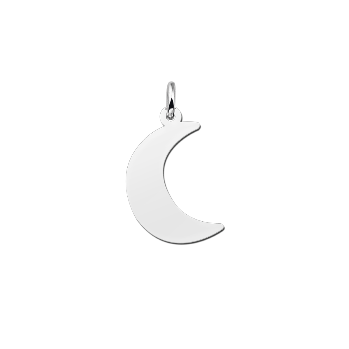 Zilveren halve maan hanger