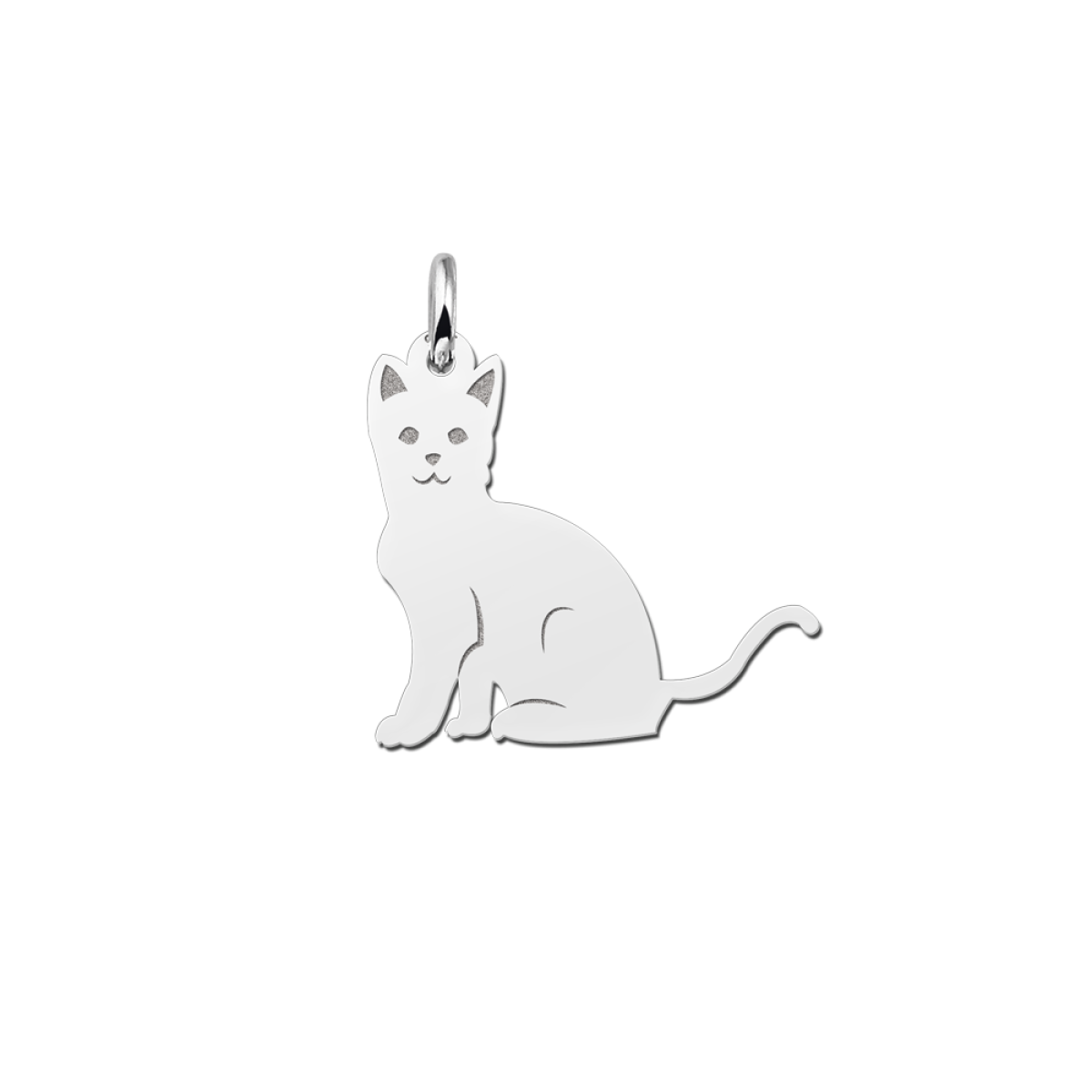 Zilveren kat hanger