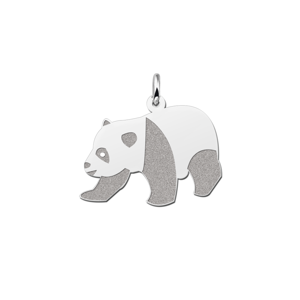 Zilveren panda hanger