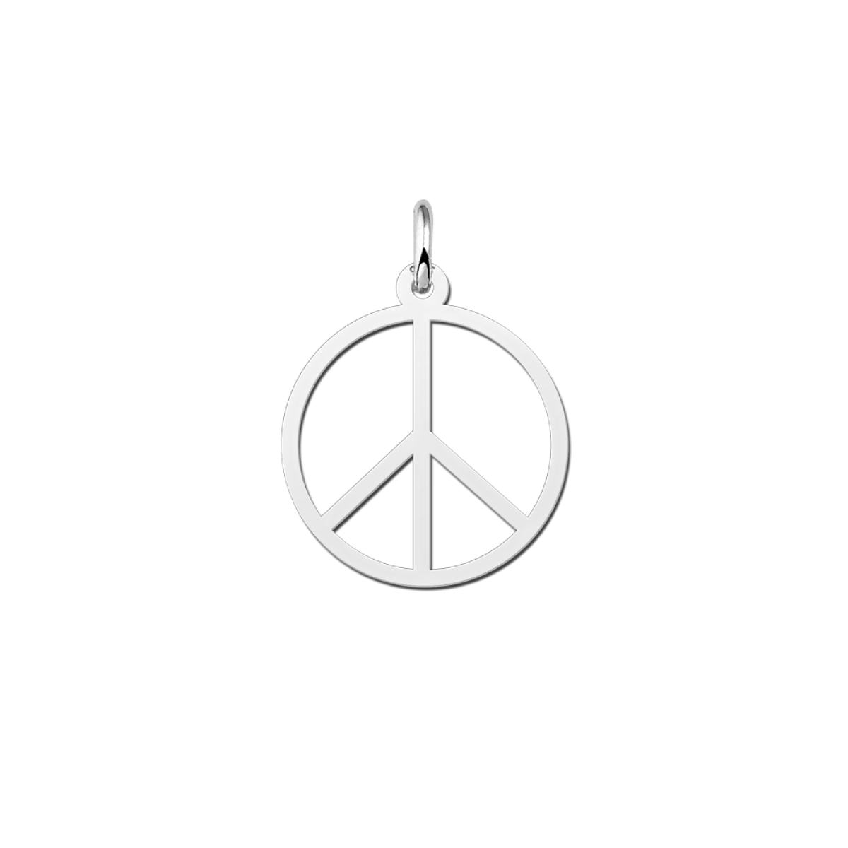 Zilveren peace teken hanger 